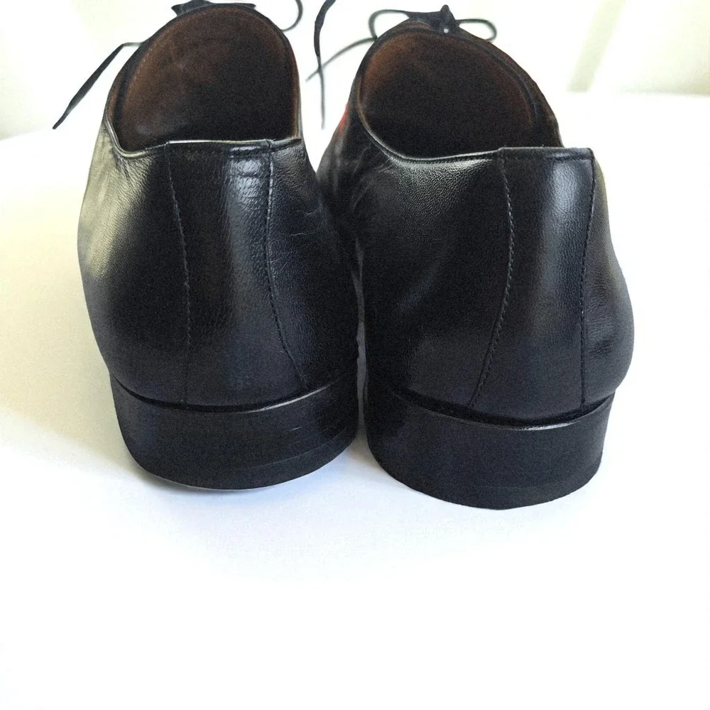 Magnanni Mens‎ Black Leather Lace Up Oxfords Dress Shoes EU 43.5 US 10 M Spain